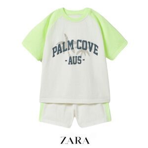 ZARA Kids | Off White / Green | NEON PALM TREE SET NWT Size 3
